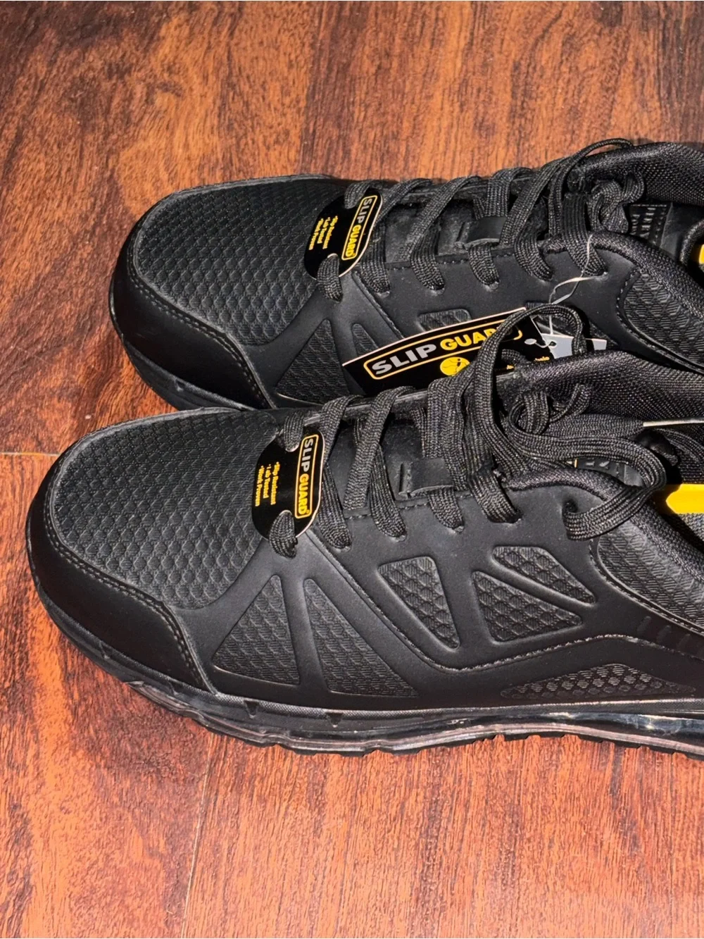 Work shoes size 11 Men's Black Slip Resistant Air Cushion Sneakers black shoes